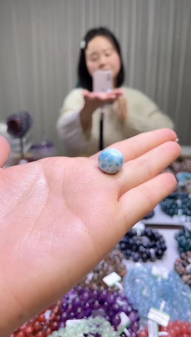 【闪购商品】针钠钙石（海纹石）珠宝半成品未镶嵌海纹石14+单珠