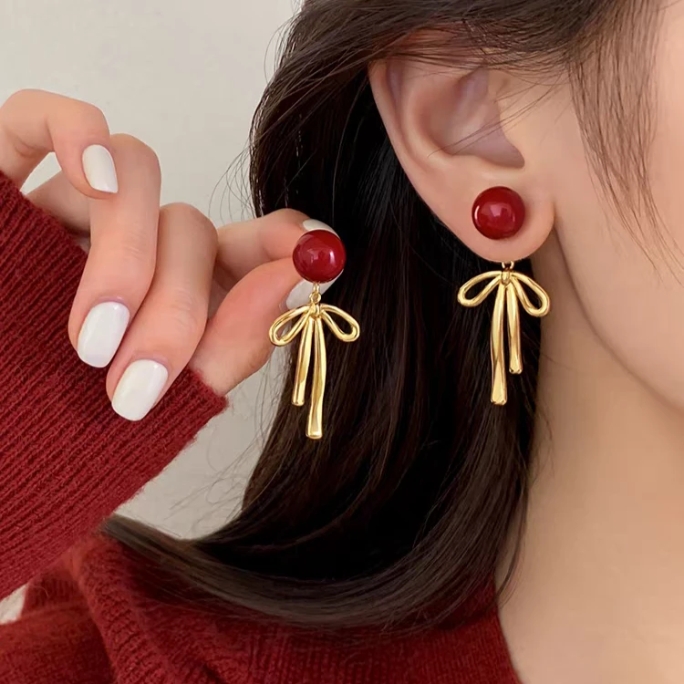 铜合金耳饰 【D38】新款时尚精致甜美百搭简约耳环