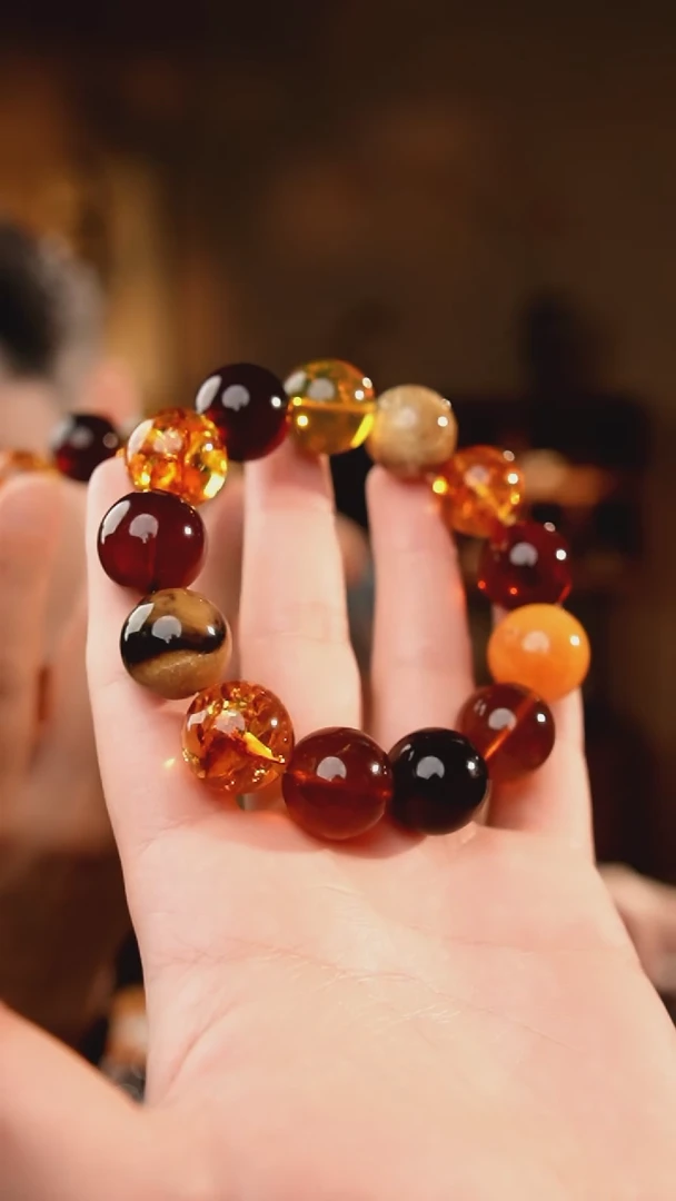 琥珀项链未镶嵌18+多宝手串七大名珀