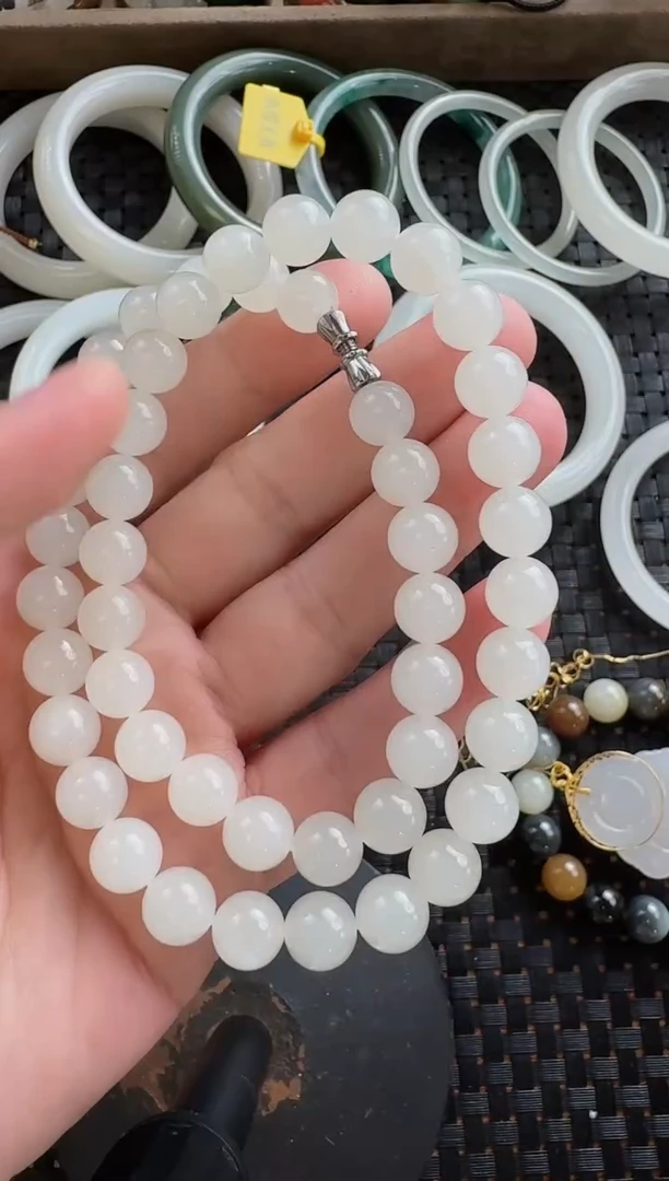 颈饰未镶嵌和田玉10mm女神链