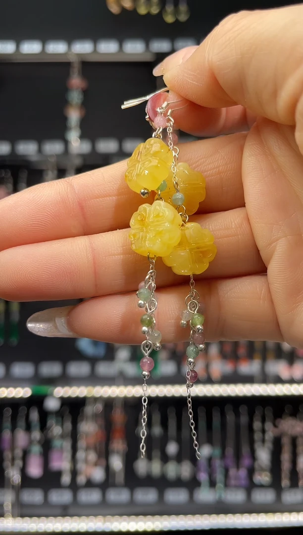 【闪购商品】紫晶耳饰银S925镶嵌冰糖胡芦