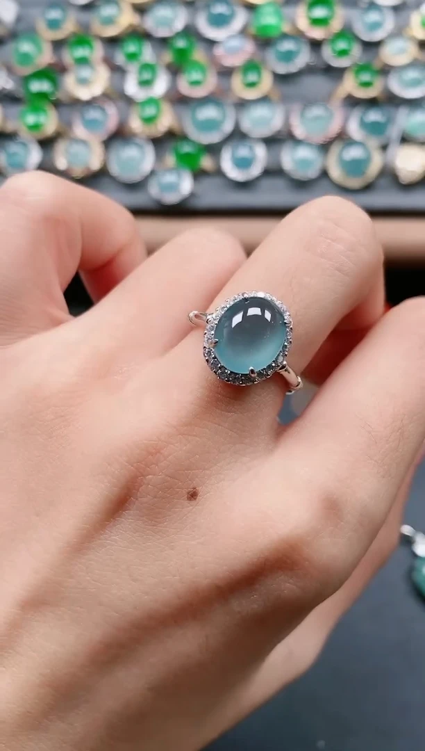 【闪购商品】翡翠戒指银S925镶嵌111111