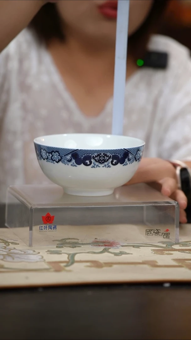 瓷2个微瑕古典园林6英寸面碗