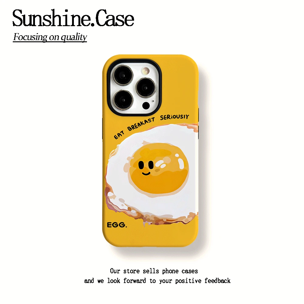菲林二合一适用苹果华为vivo小米oppo手机壳可爱煎蛋16PRO/15