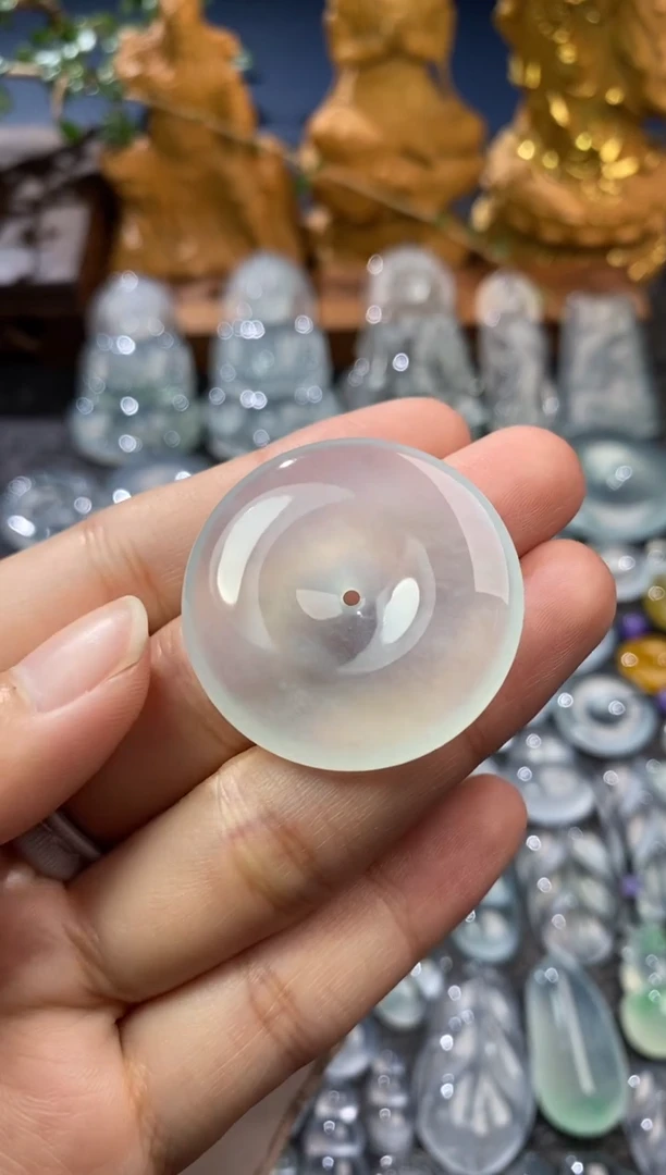 【闪购商品】定制翡翠未镶嵌平安扣33.8*6.0