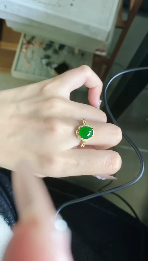 【闪购商品】翡翠戒指银S925镶嵌51511