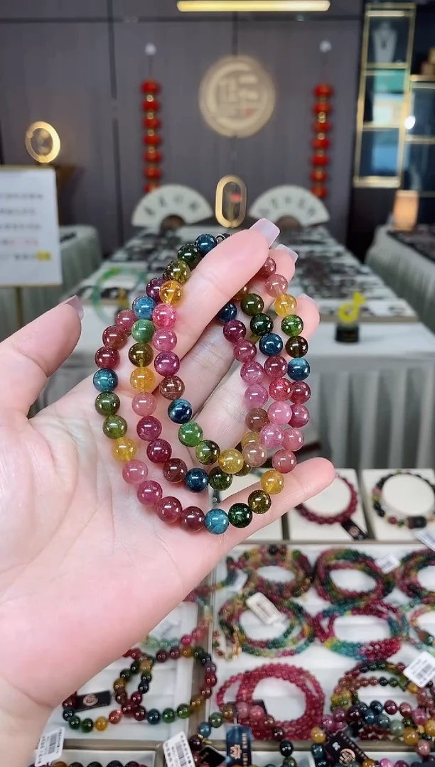 未镶嵌老矿碧玺三圈手串7mm+碧玺hon多样性发货一条