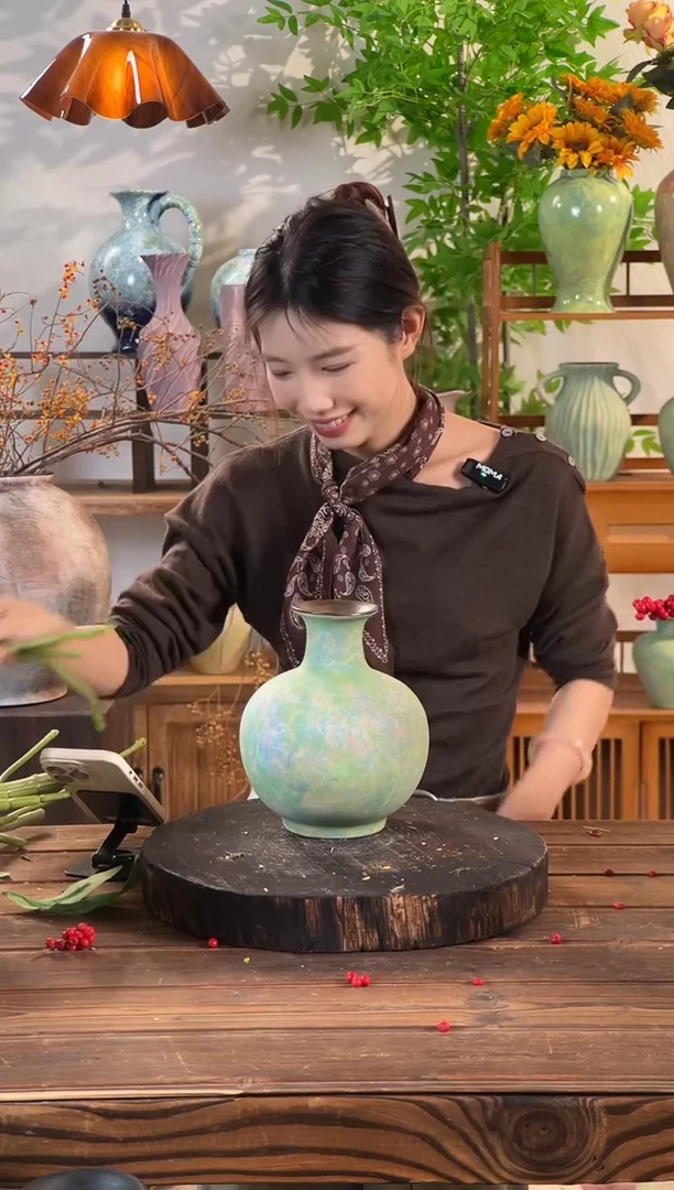 【睡莲-小圆墩】陶瓷花瓶