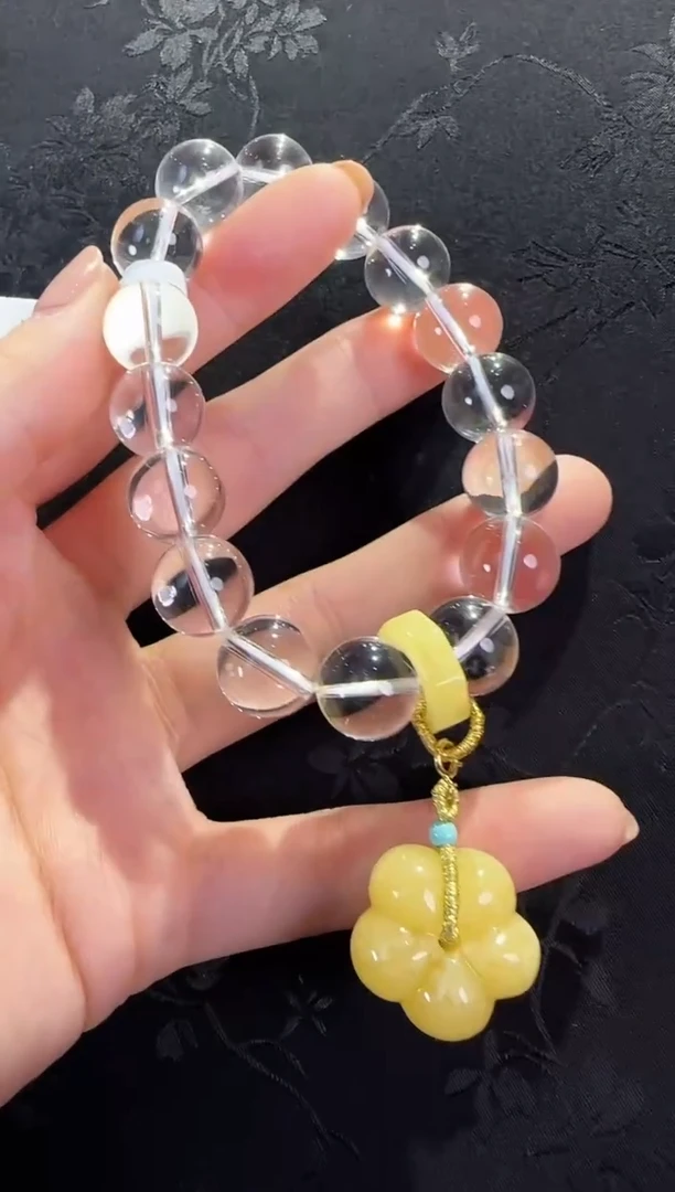 18K金镶嵌手串水晶花花