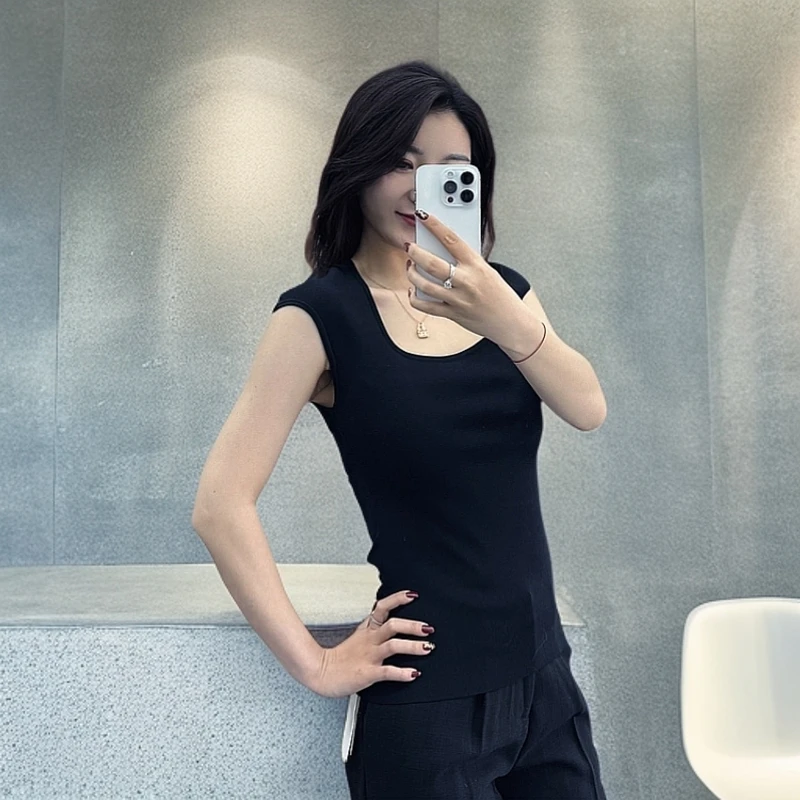 2025新款气质套头别致小飞袖打底衫上衣女夏薄款正肩t恤