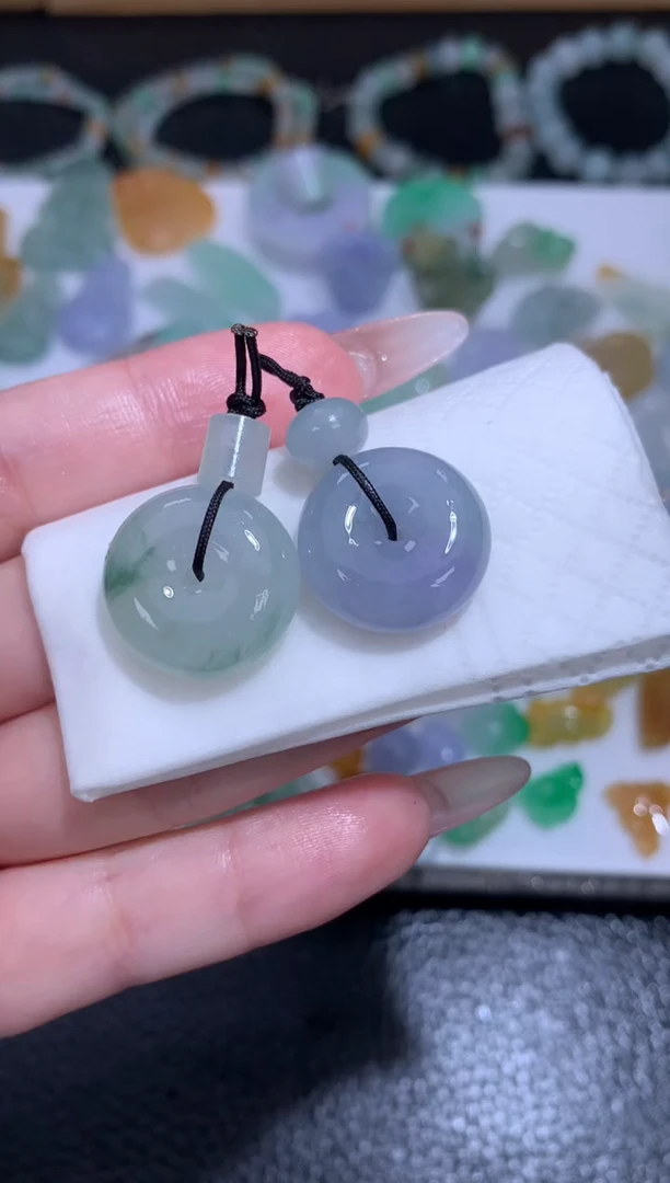 未镶嵌定制翡翠?****๛一对扣子