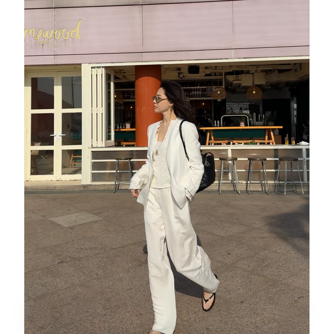 王嬛嬛MsLime25年’阅界‘开春新款 进口亚麻休闲外套 HD2A0119