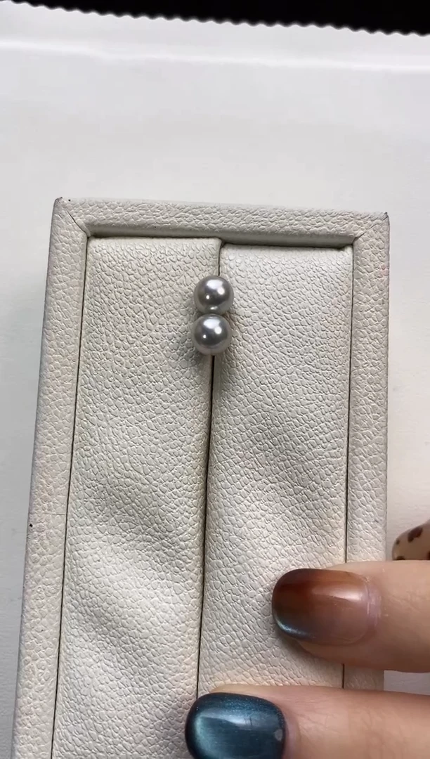 18K金镶嵌耳饰海水珍珠6-6.5真多麻耳饰