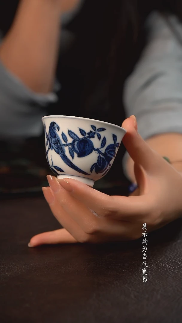 研山琢器鹦鹉大铃铛杯