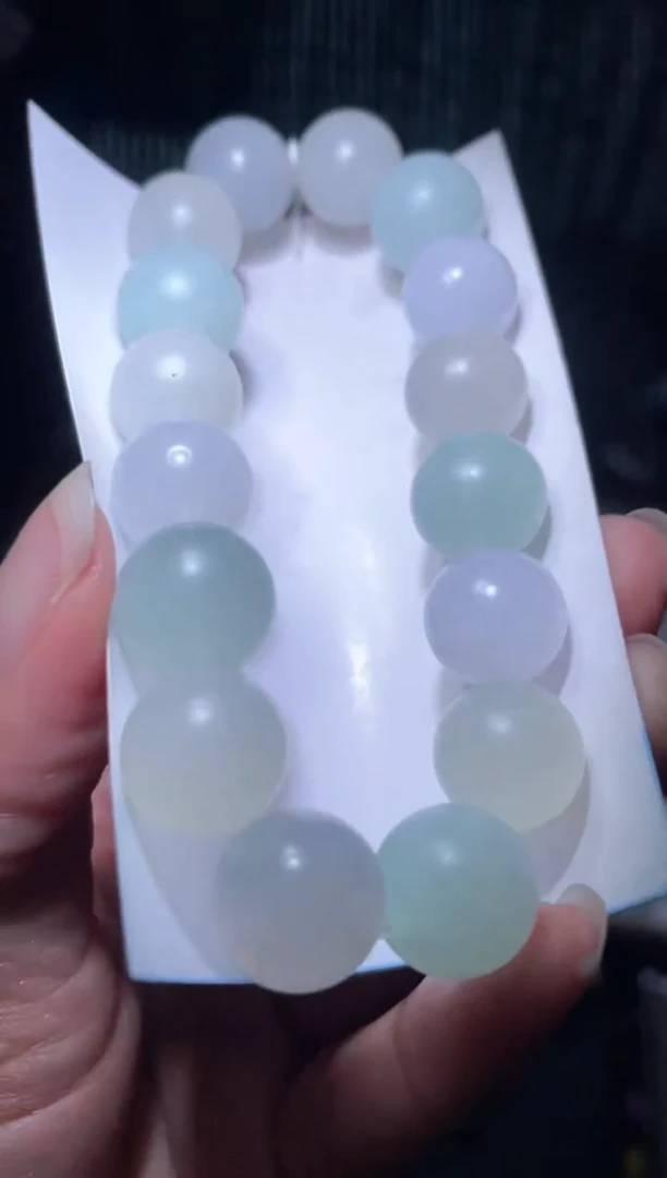 未镶嵌定制翡翠天然缅甸翡翠手串48