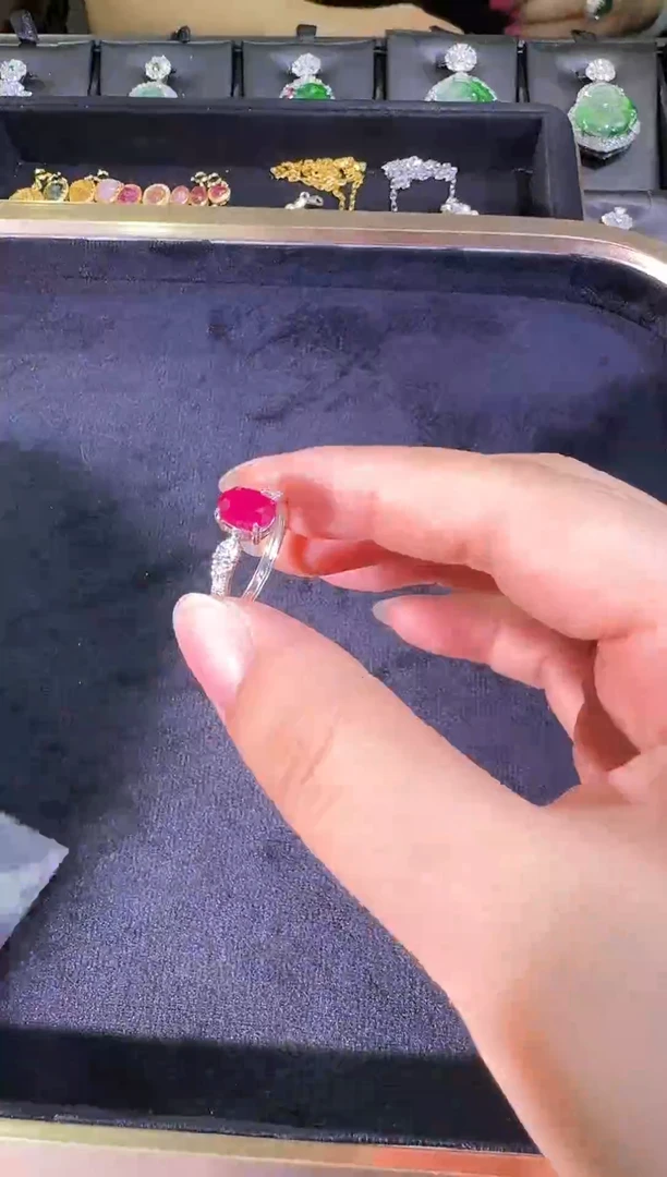 翡翠戒指银S925镶嵌l**k戒指