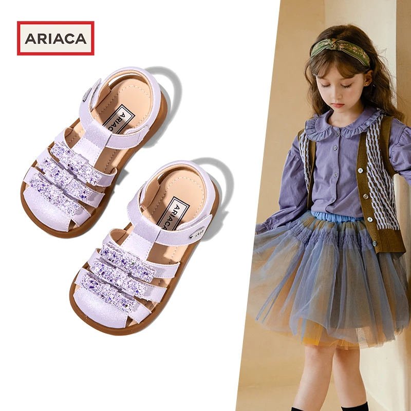 ARIACA艾芮苏凉鞋女童包头2025夏季新款小女孩软底魔术贴儿童鞋子