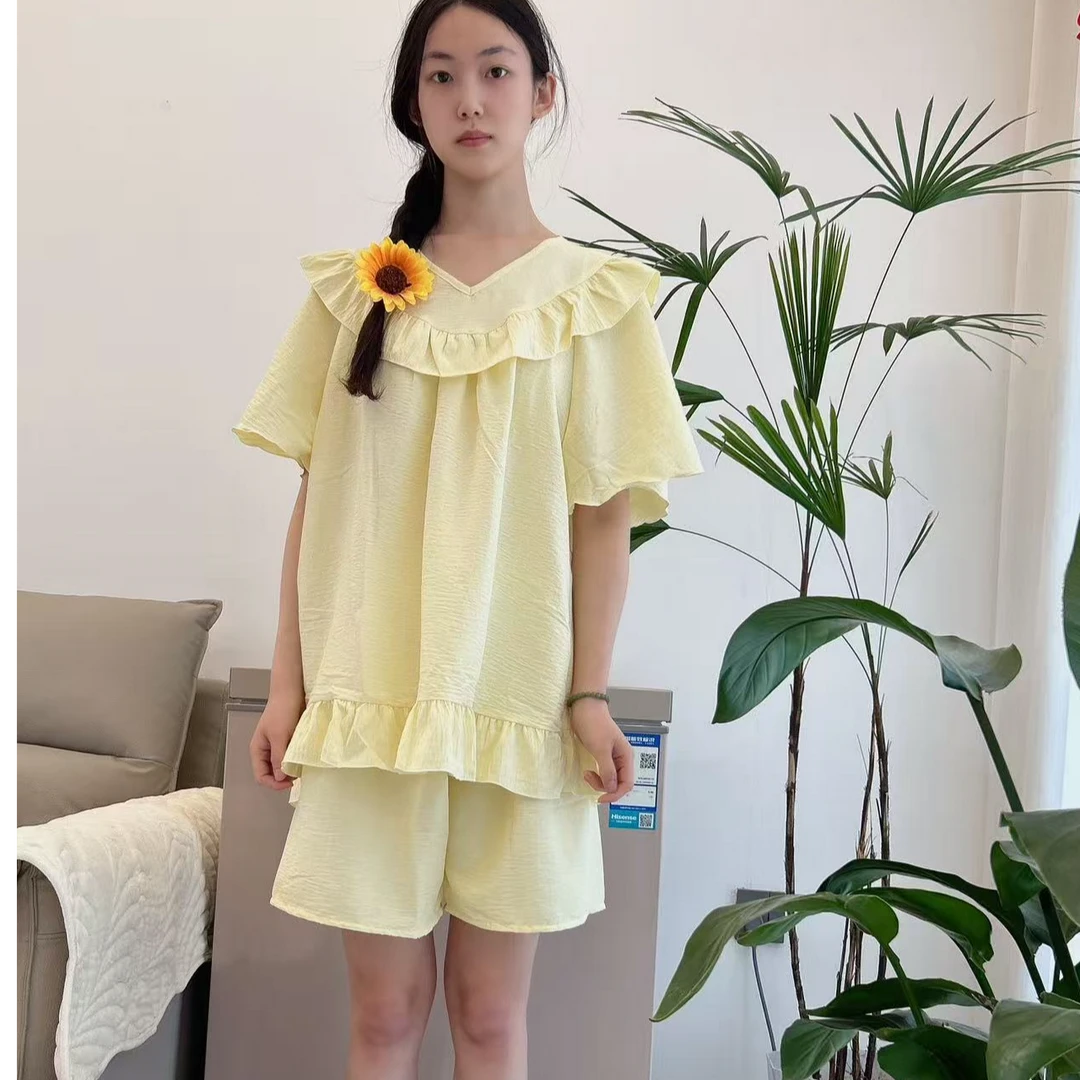 套装中长款棉绸睡裙可爱女士无袖均码睡衣夏季宽松舒适连衣裙