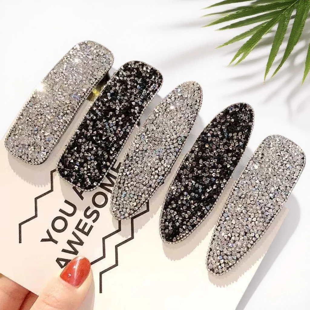 发夹气质网红发卡简约ins韩版满钻钻发夹百搭碎发夹镶钻