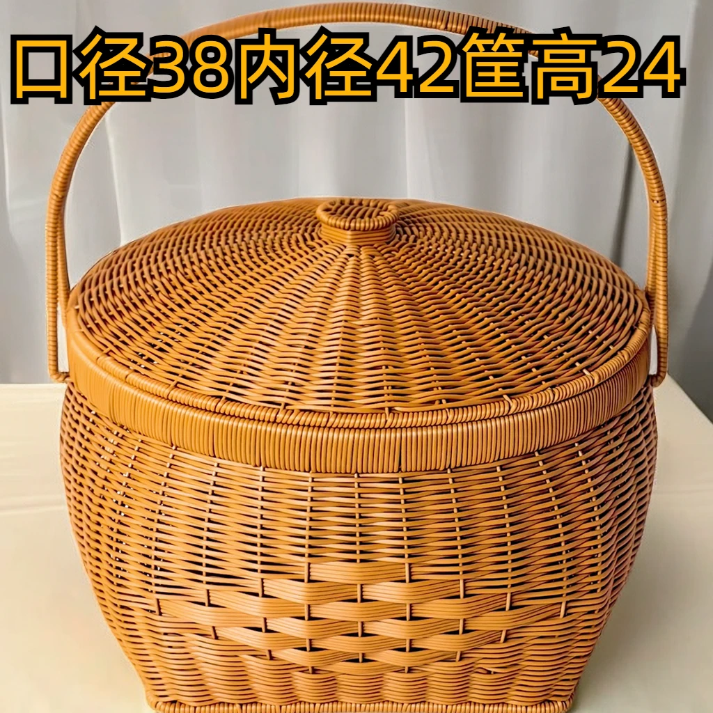 创意家用超大号纯手工编织仿藤拜拜篮拜祖宗篮手提篮收纳篮置物