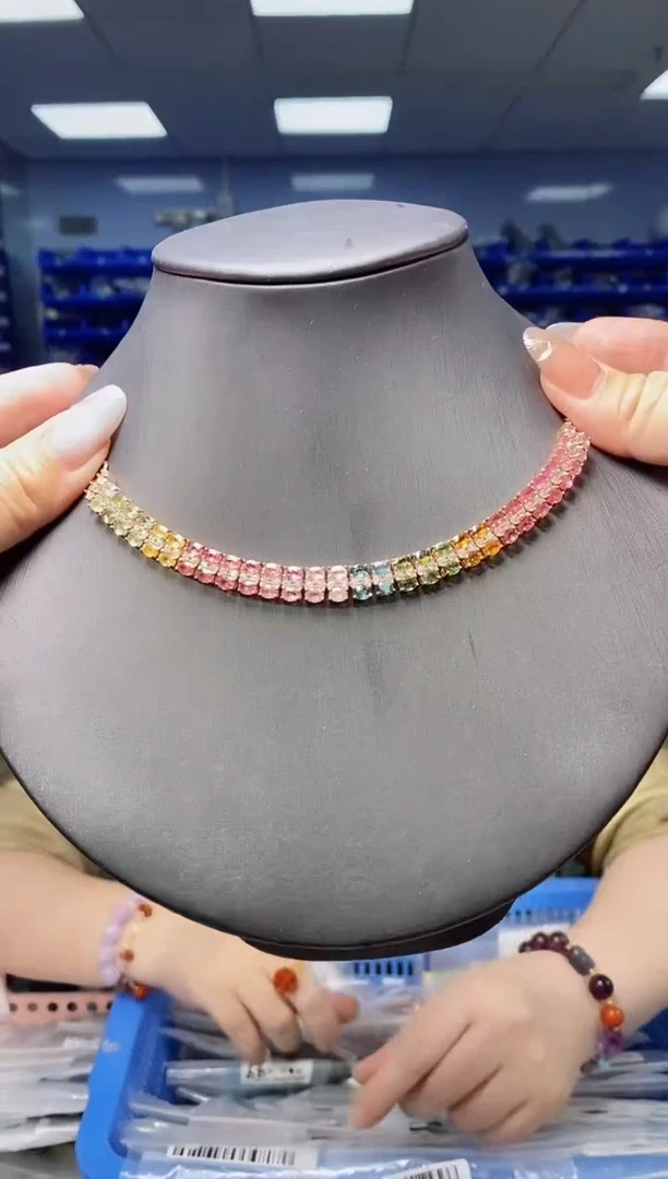 SL5008银S925镶嵌碧玺SL5008