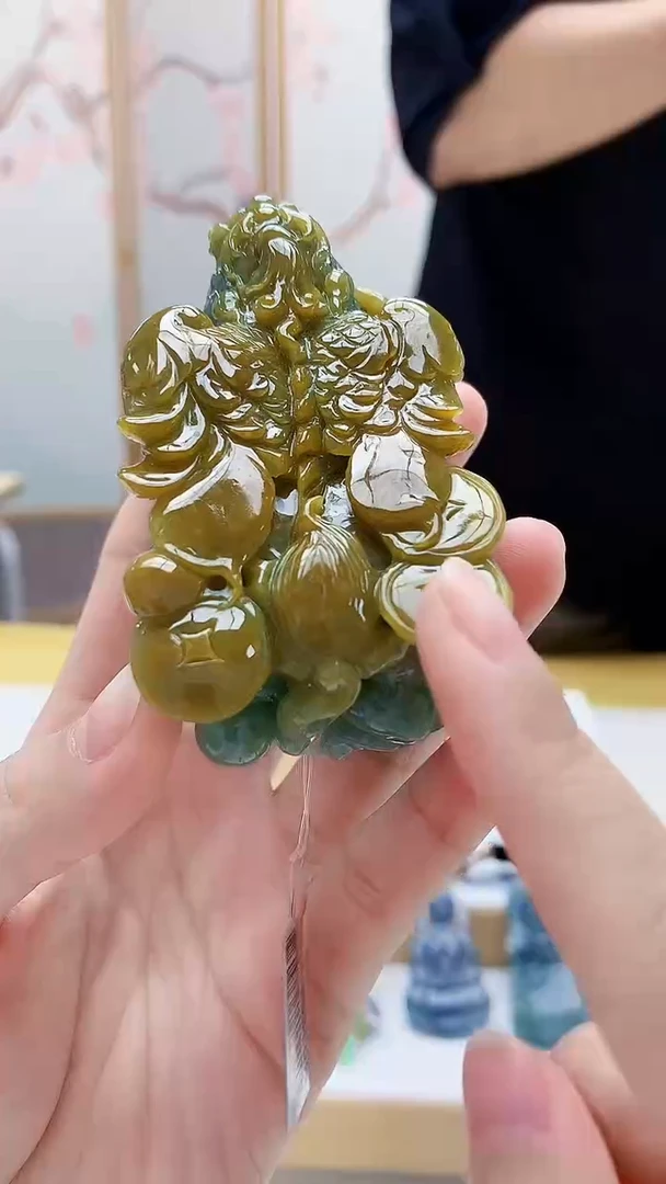 未镶嵌定制翡翠5145lr-毛货挂件赠底座37
