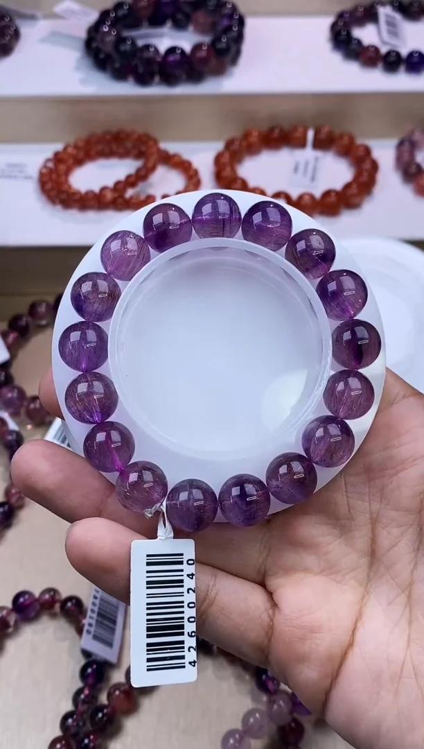 水晶手链未镶嵌紫粉超七11m+