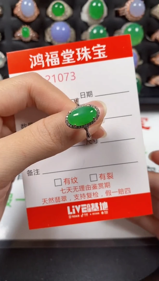 银S925镶嵌戒指翡翠1073