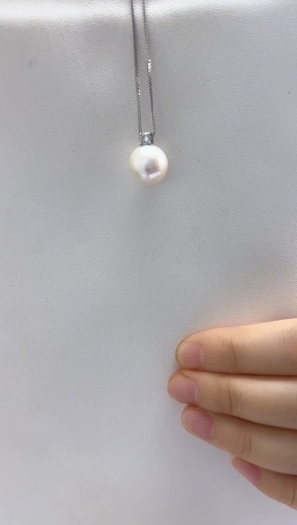 淡水珍珠银S925镶嵌吊坠(不含链)11-12王妃吊坠