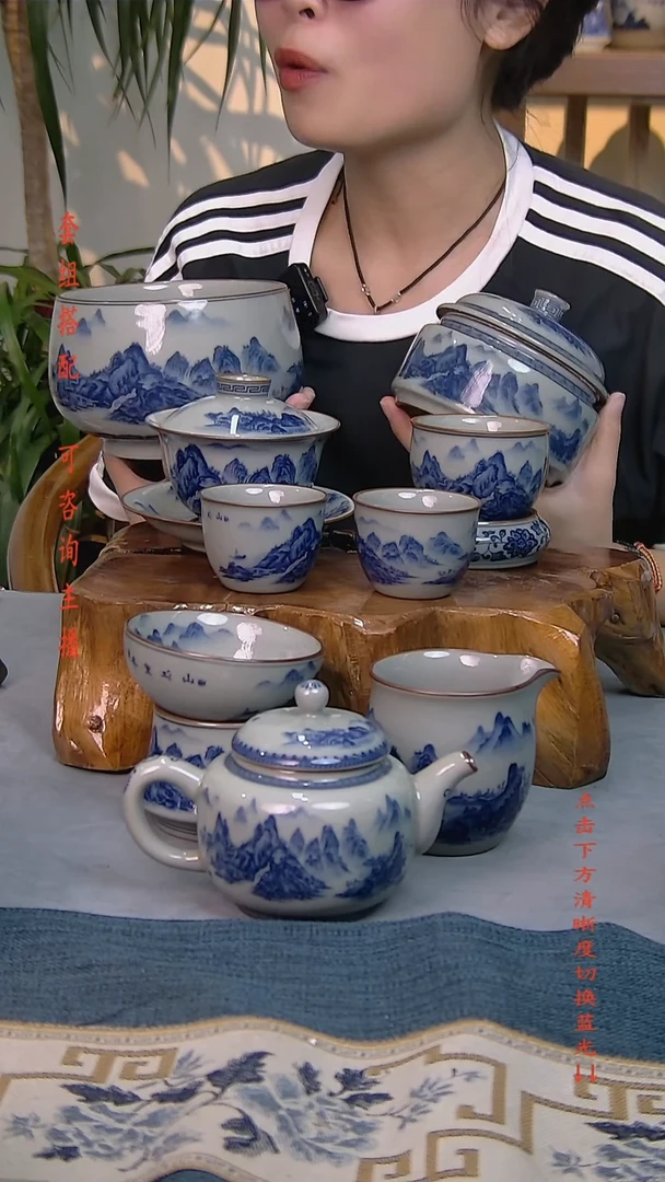 简装家用款10件套 老陶泥开片纹陶瓷茶具