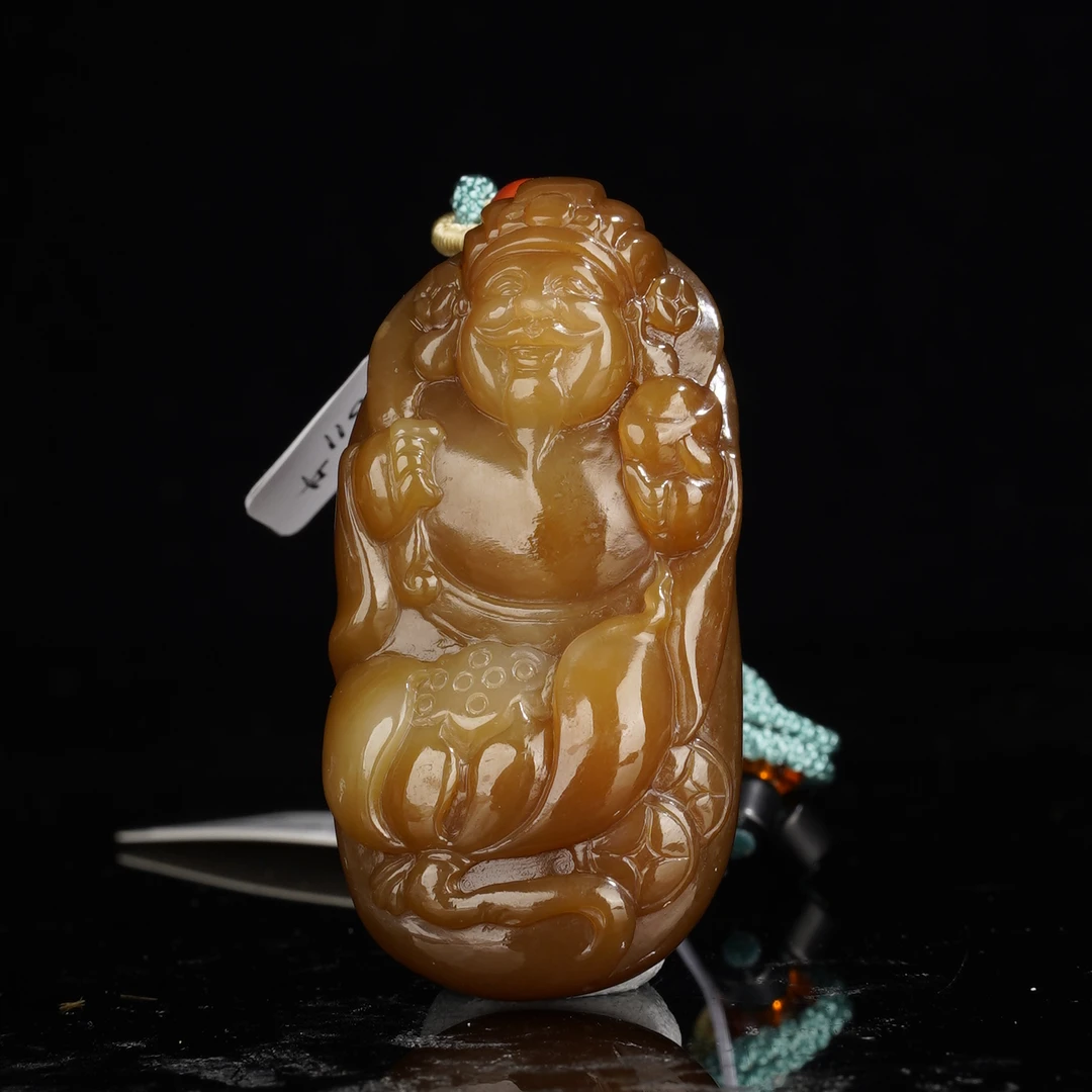 XM11547二十世纪和田玉财神挂坠