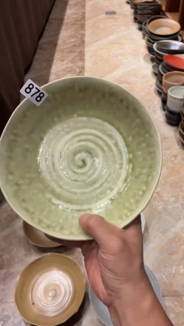 瓷片知*畏878苏打绿锅盘1个