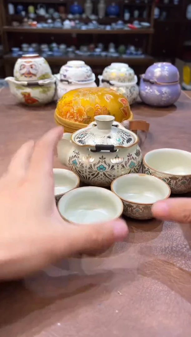 真的很便宜超好看会开片的旅行茶具