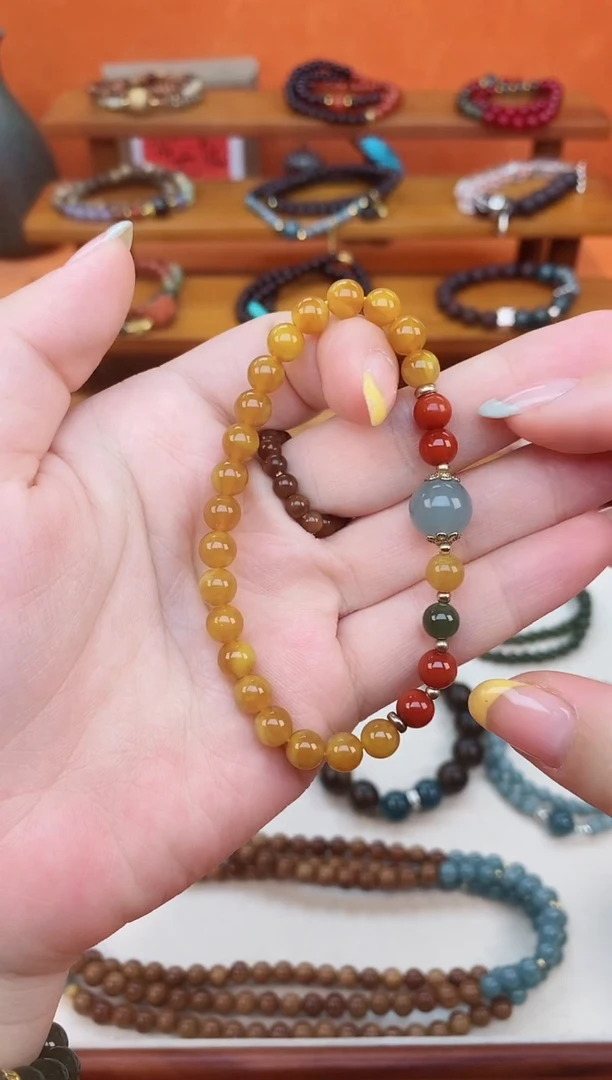 未镶嵌蜜蜡手链06老蜡简约单圈