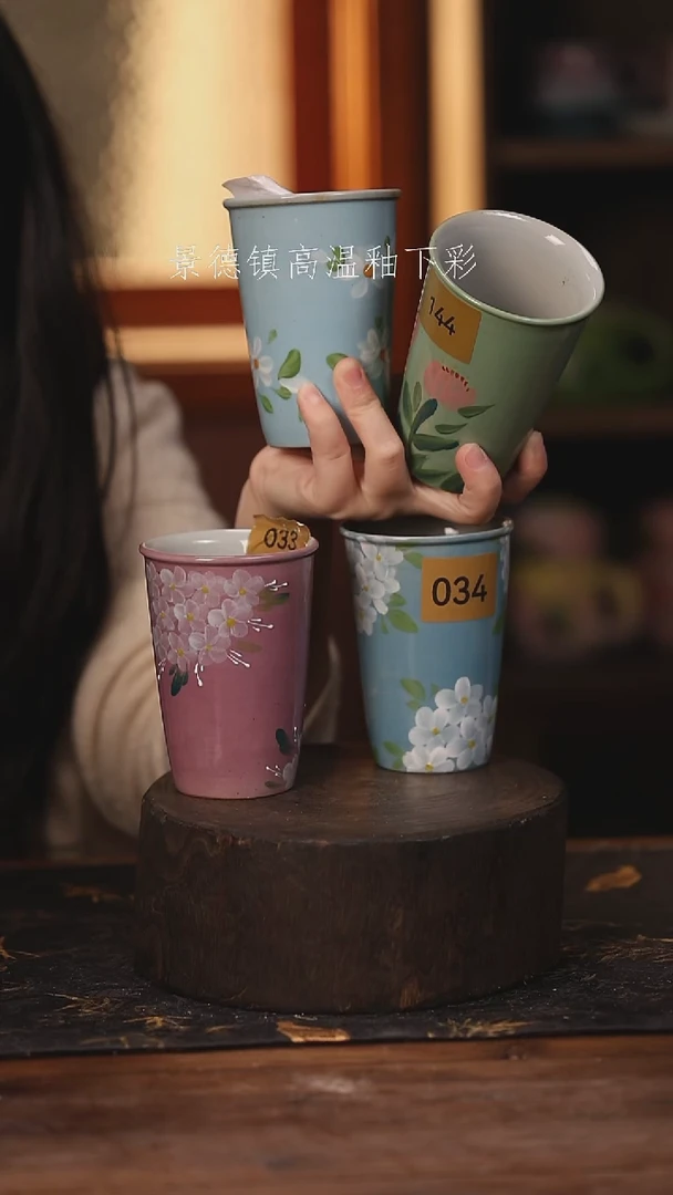 陶瓷景德镇高温釉下手绘陶瓷