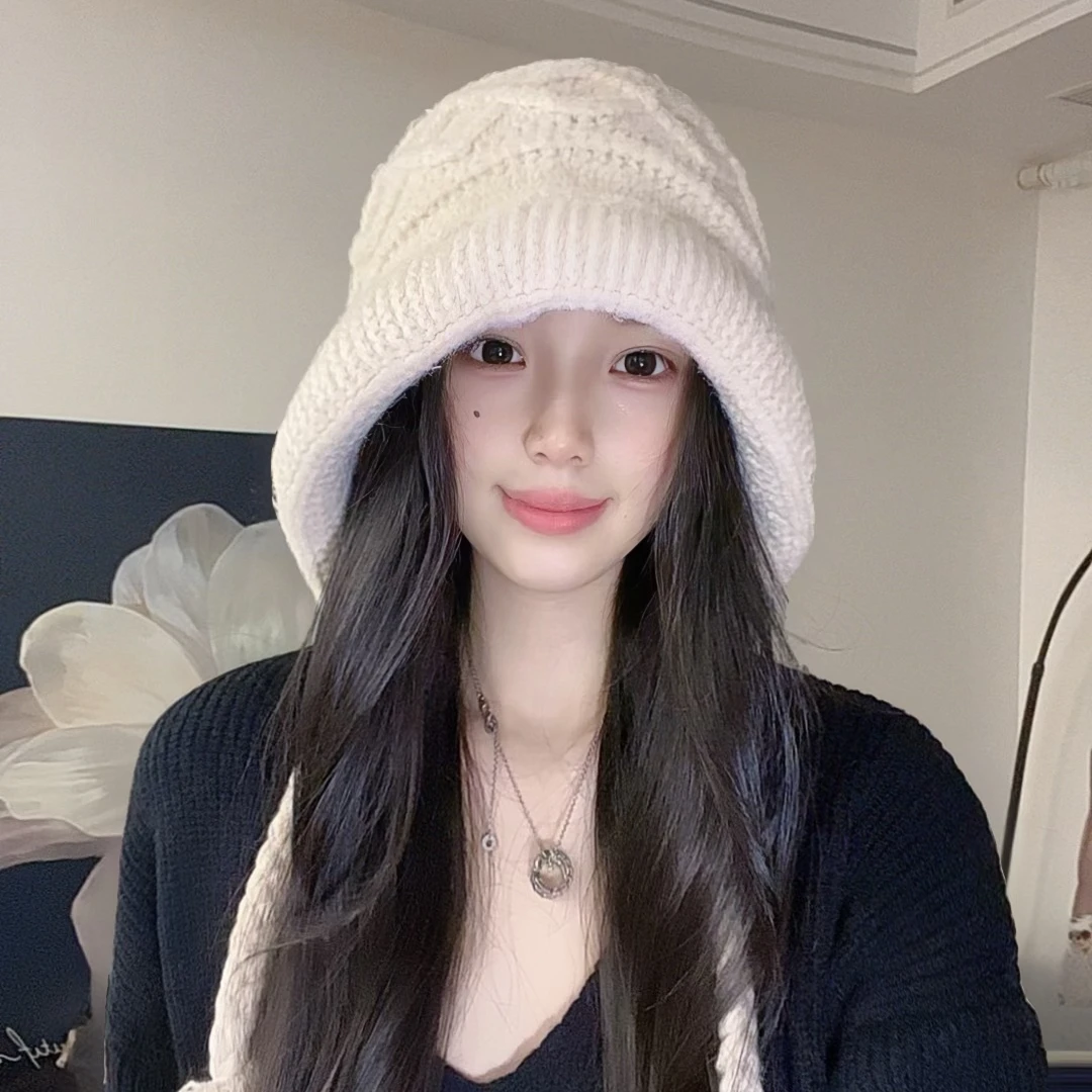 韩版粗辫子加厚麻花护耳帽保暖秋冬大头围显脸小帽子女百搭毛线帽
