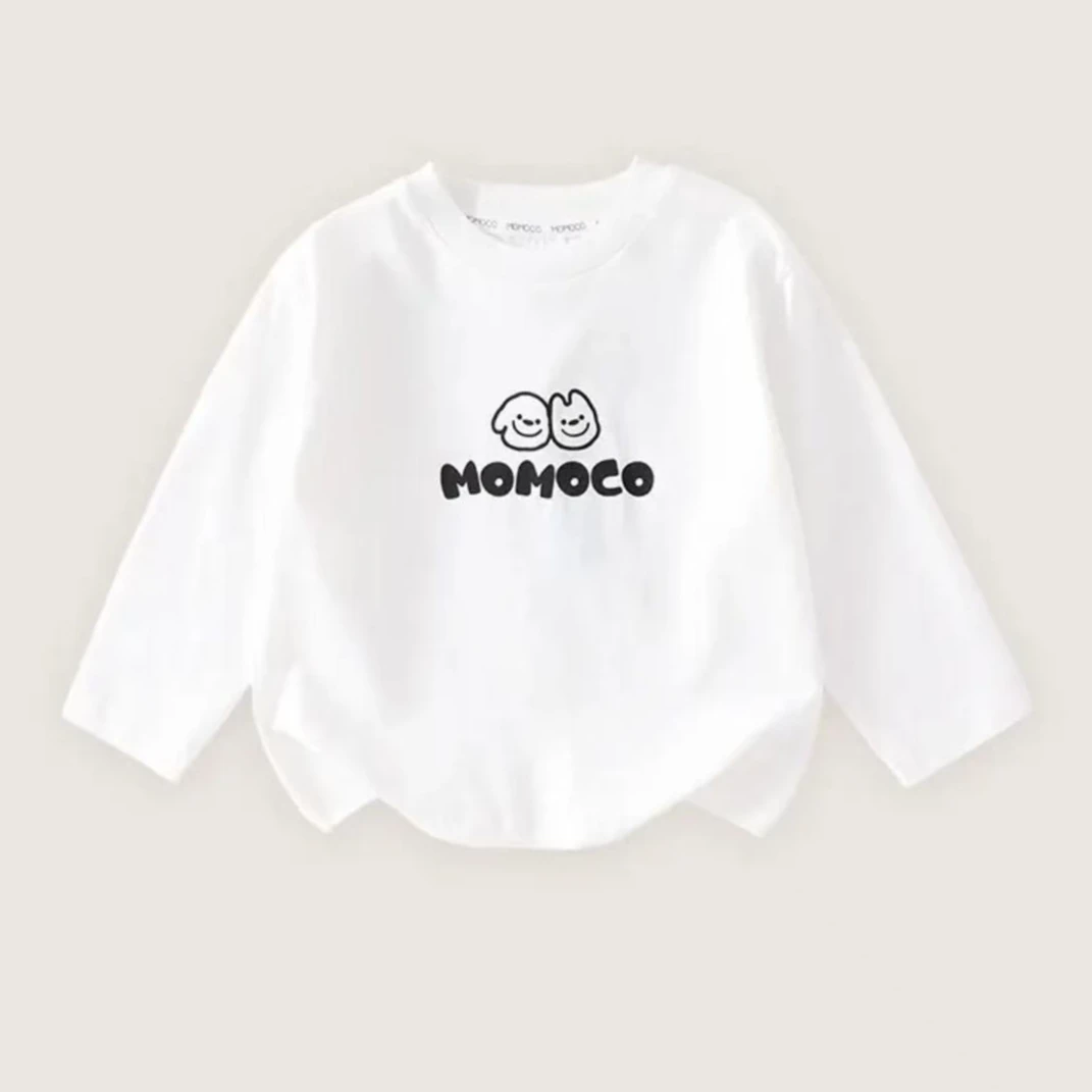 MOMOCO长袖T恤2025新款春季中大童印花小狗77130235014