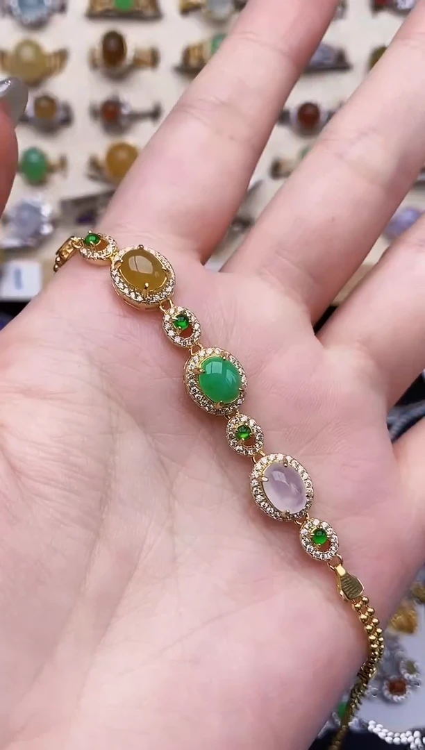 银S925镶嵌戒指翡翠244