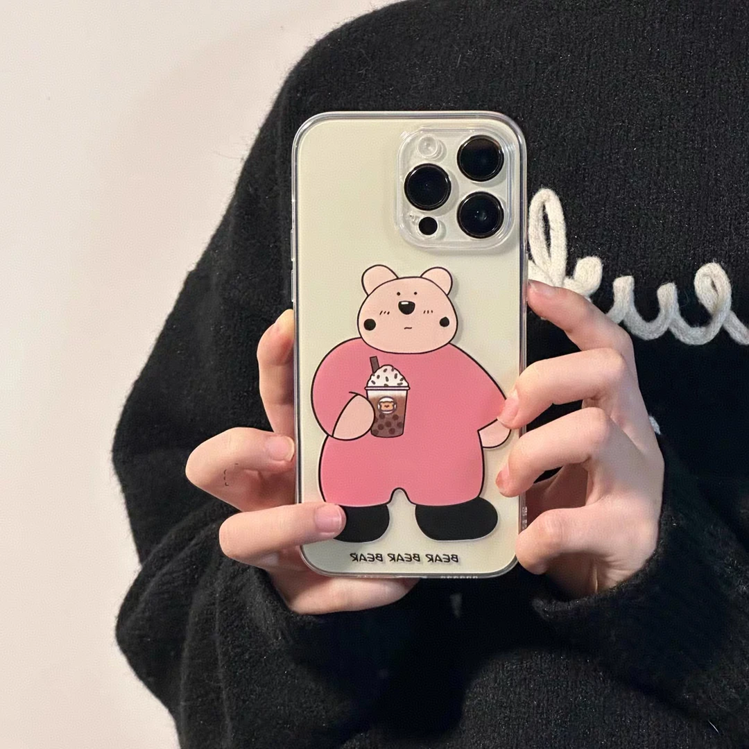 喝奶茶适用苹果13手机壳iphone16pro/15/14/12小米vivo华为oppo新
