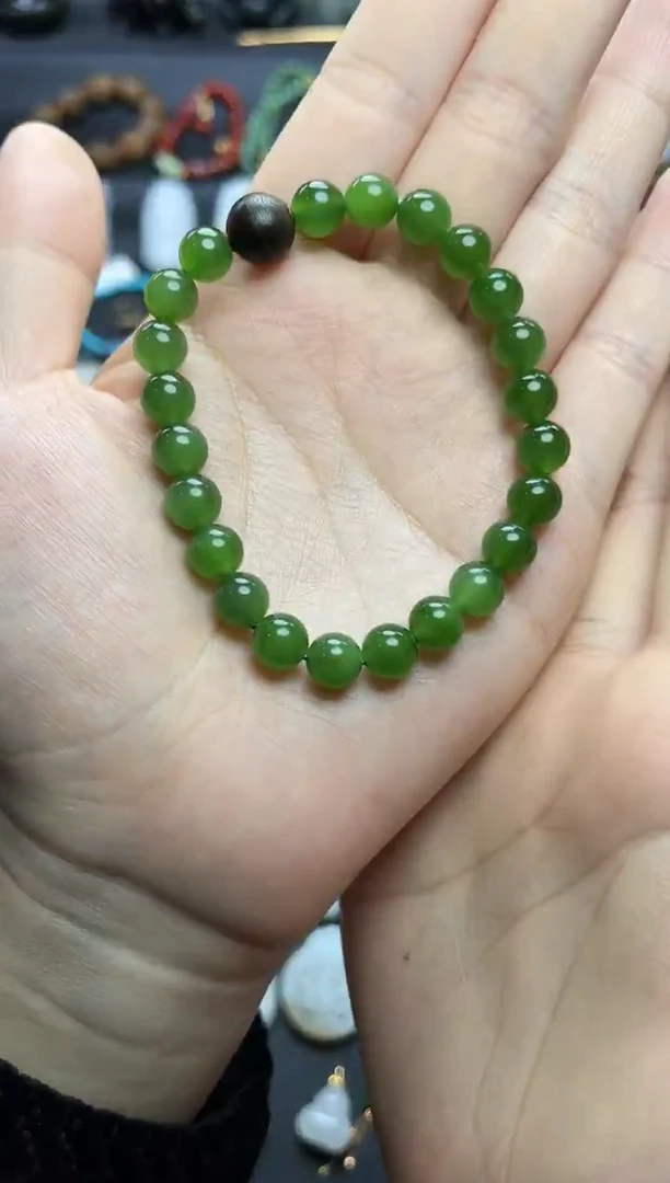 未镶嵌手串和田玉碧玉手串06