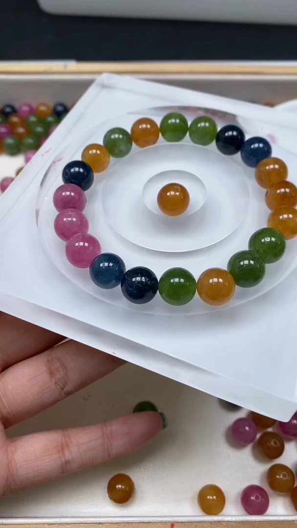 未镶嵌散珠碧玺C526 老料碧玺10mm20个15元