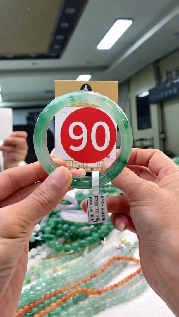 未镶嵌手镯石英质玉54+90