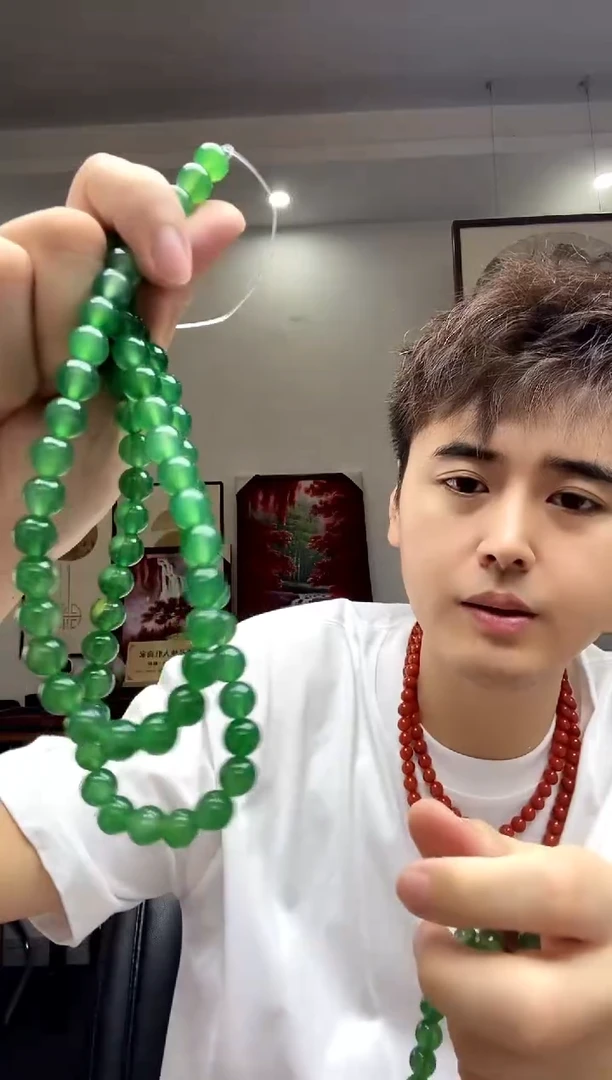 玛瑙/玉髓颈饰未镶嵌绿玛瑙妈妈链卡10