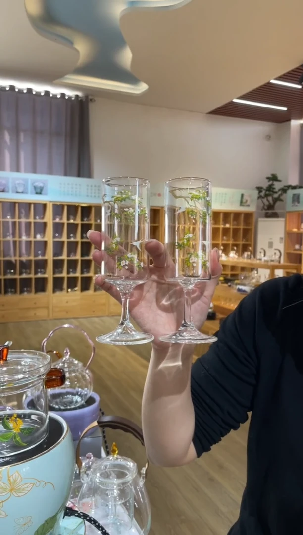 手工艺品玻璃梨花白燕猴魁杯拍一发二