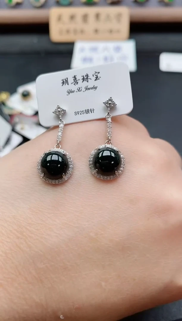 银S925镶嵌戒指翡翠1