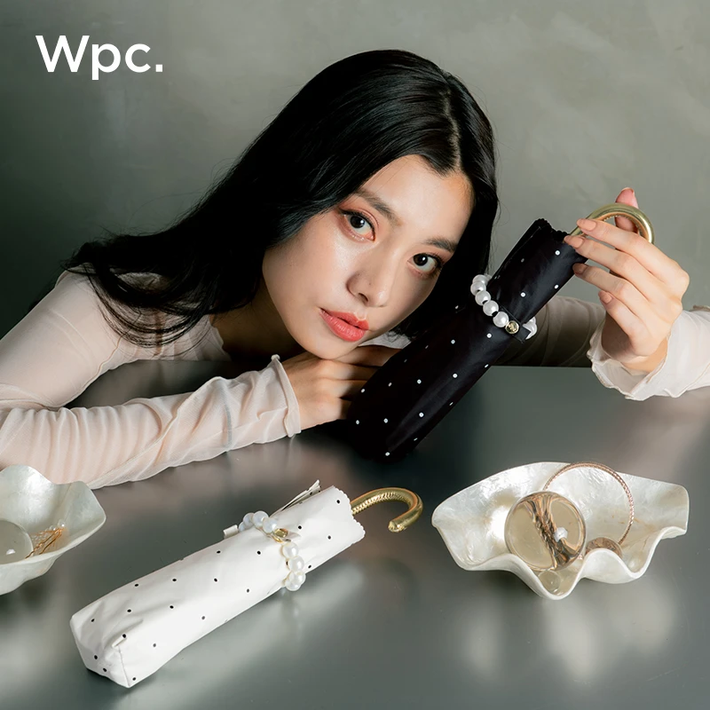 Wpc.复古高颜值遮阳伞小巧晴雨伞女防晒防紫外线弯钩伞小清新