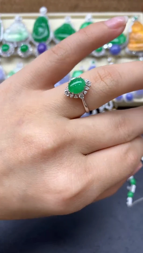 【闪购商品】翡翠戒指18K金镶嵌395-中国好珍宝