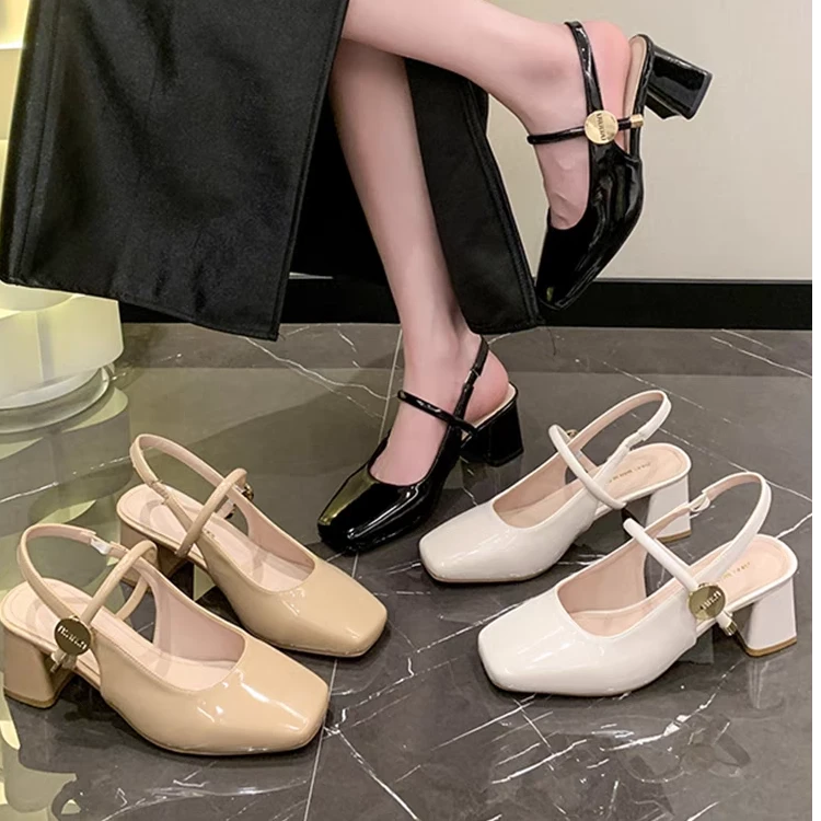 法式凉鞋女款季新款温柔复古配裙子粗跟气质玛丽珍鞋8128L