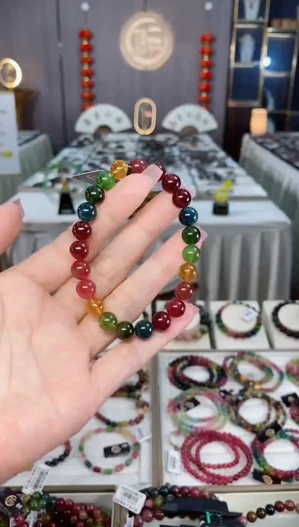 未镶嵌收藏级老矿碧玺单圈手串8mm+碧玺hon多样性发货一条