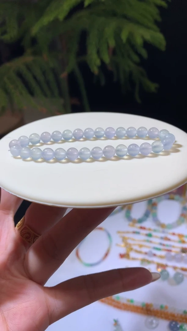 未镶嵌定制翡翠6卡手串13000+650